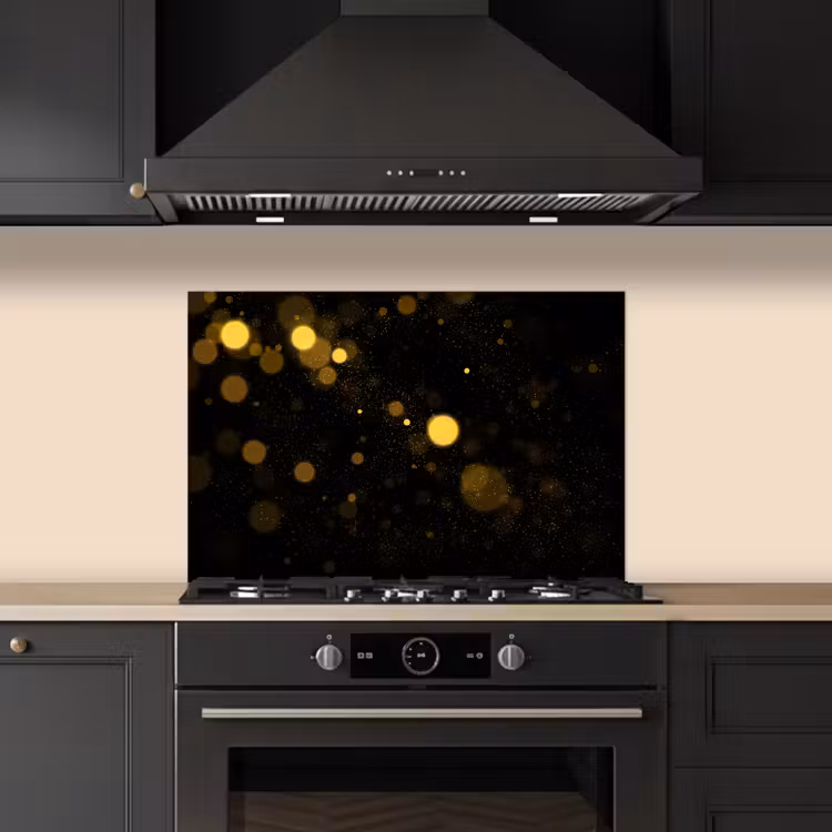 Spatscherm keuken - Goud - Abstract - Luxe - Zwart — 2