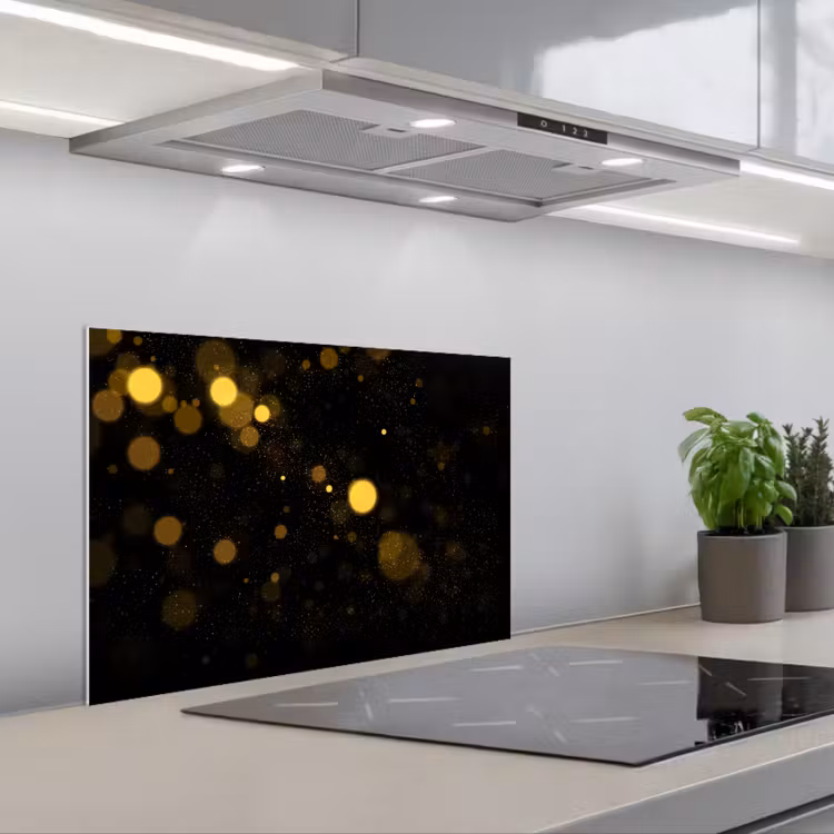Spatscherm keuken - Goud - Abstract - Luxe - Zwart — 5