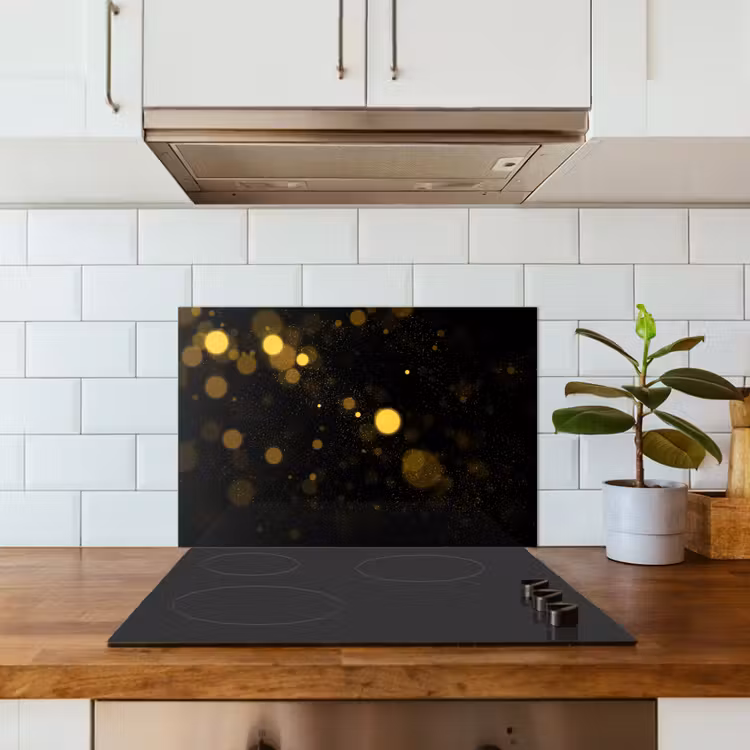 Spatscherm keuken - Goud - Abstract - Luxe - Zwart — 6