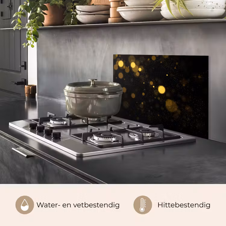 Spatscherm keuken - Goud - Abstract - Luxe - Zwart — 7