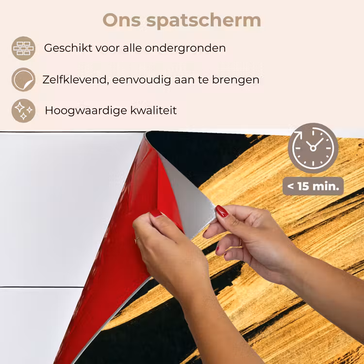 Spatscherm keuken - Goud - Verf - Strepen - Luxe - Abstract — 4