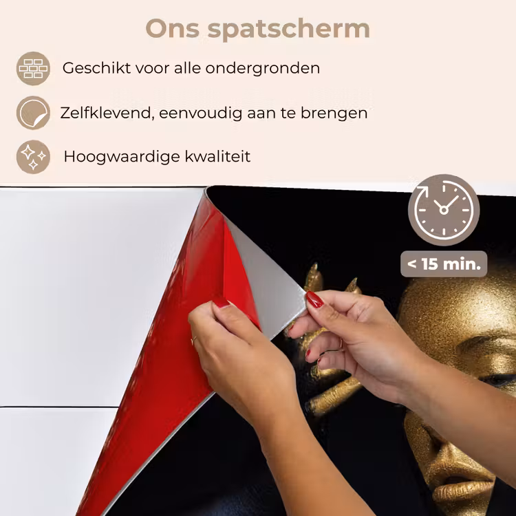 Spatscherm keuken - Make up - Kunst - Vrouw - Luxe - Goud — 4
