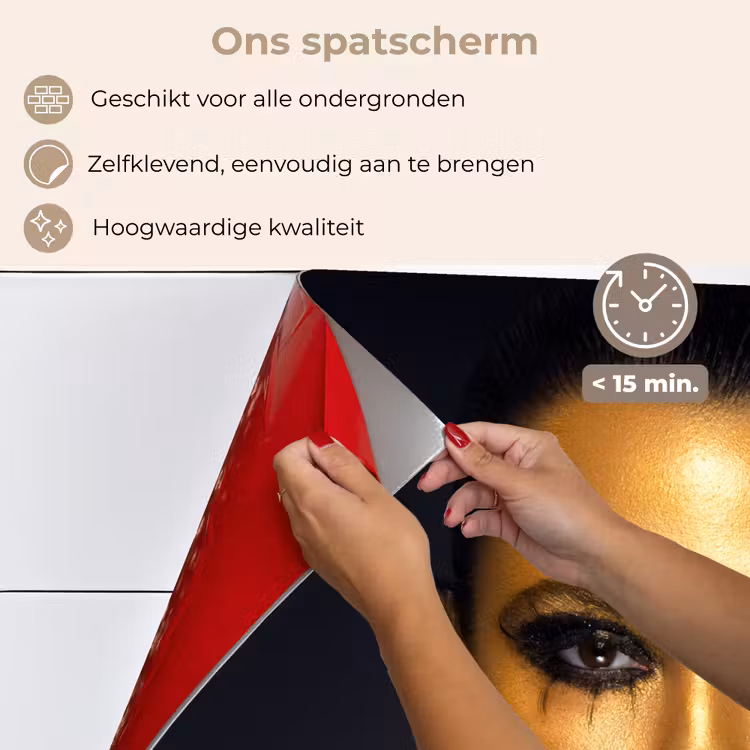 Spatscherm keuken - Make up - Tas - Goud - Luxe - Vrouw — 4