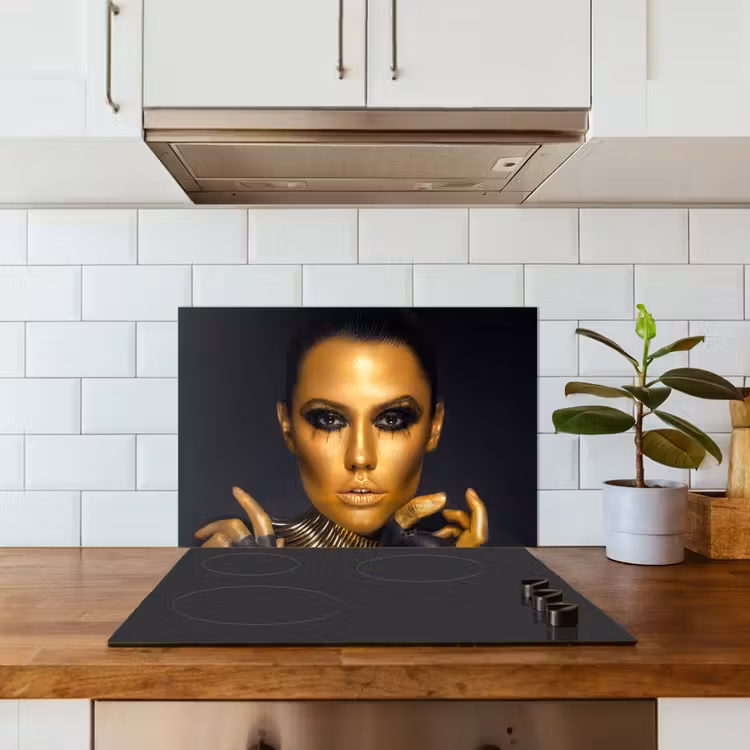 Spatscherm keuken - Make up - Tas - Goud - Luxe - Vrouw — 6