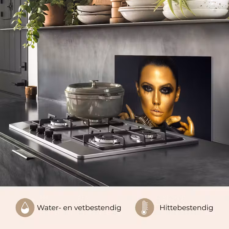 Spatscherm keuken - Make up - Tas - Goud - Luxe - Vrouw — 7