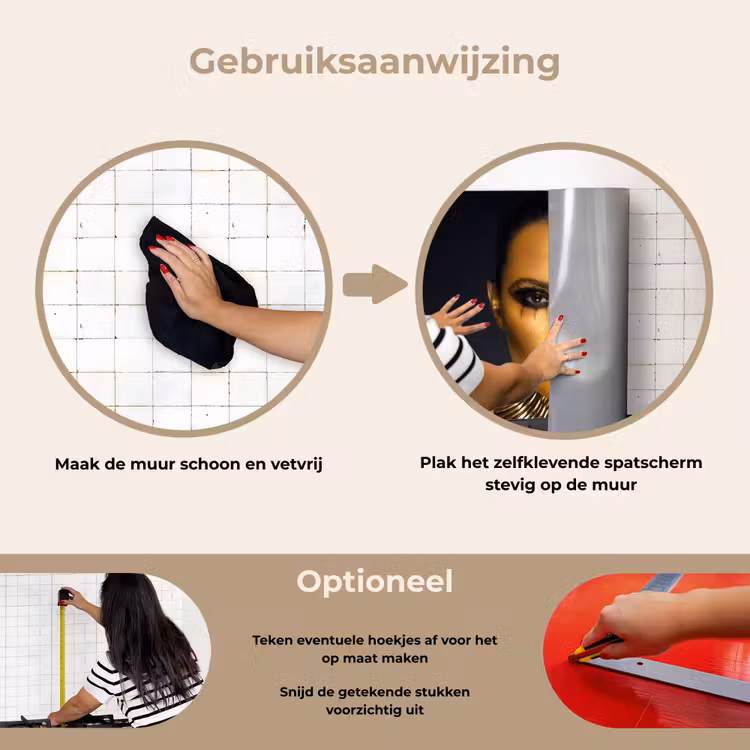 Spatscherm keuken - Make up - Tas - Goud - Luxe - Vrouw — 8