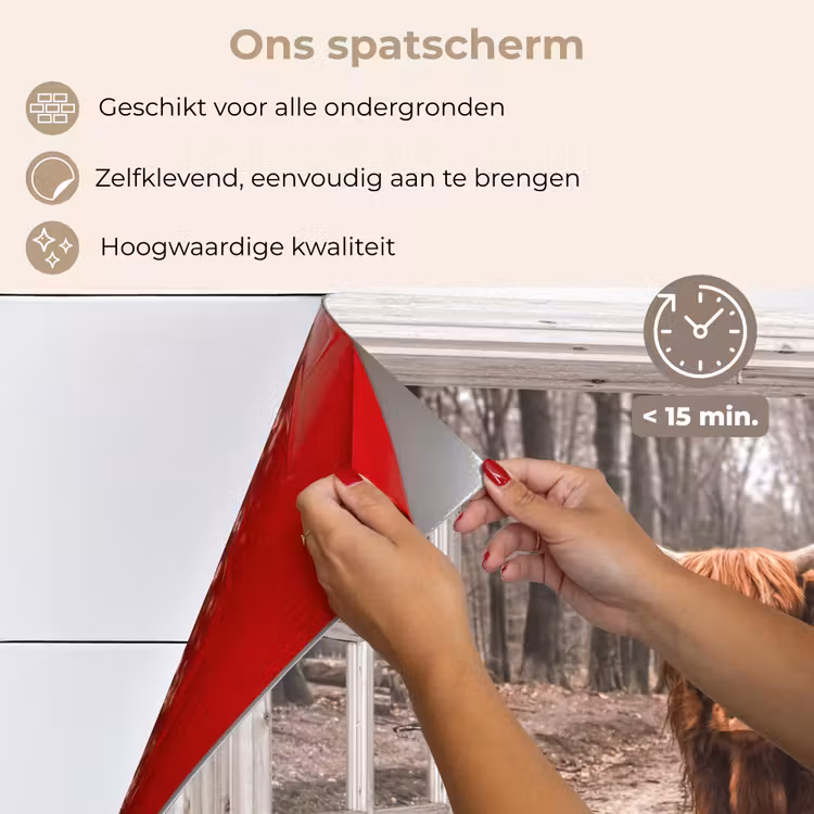 Spatscherm keuken - Doorkijk - Schotse Hooglander - Raam — 4