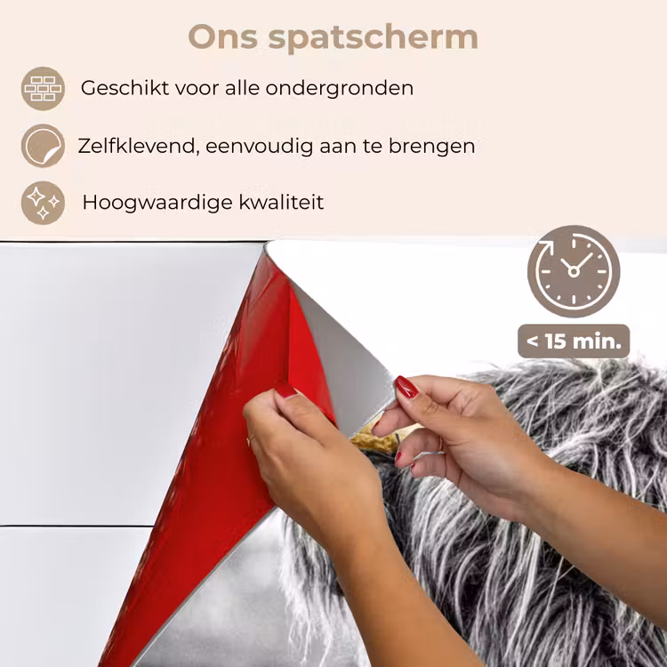 Spatscherm keuken - Schotse hooglander - Hoorns - Goud - Zwart — 4
