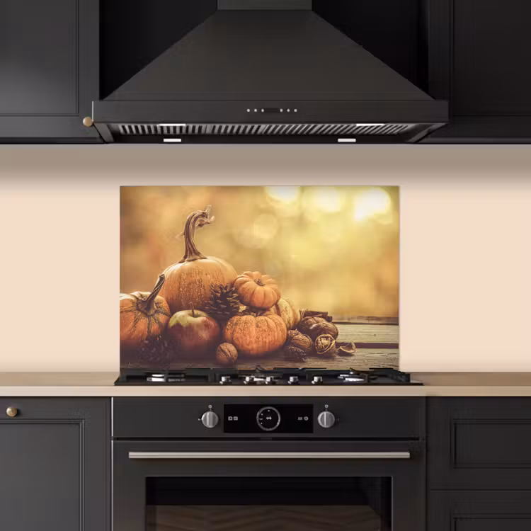 Spatscherm keuken - Pompoen - Herfst - Dennenappel - Fruit - Appel — 2