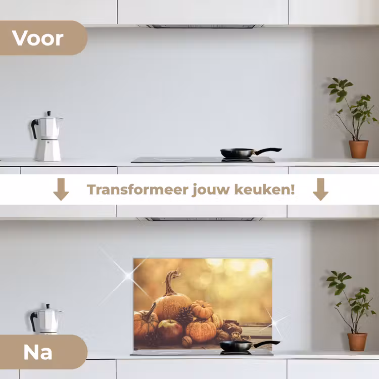 Spatscherm keuken - Pompoen - Herfst - Dennenappel - Fruit - Appel — 3