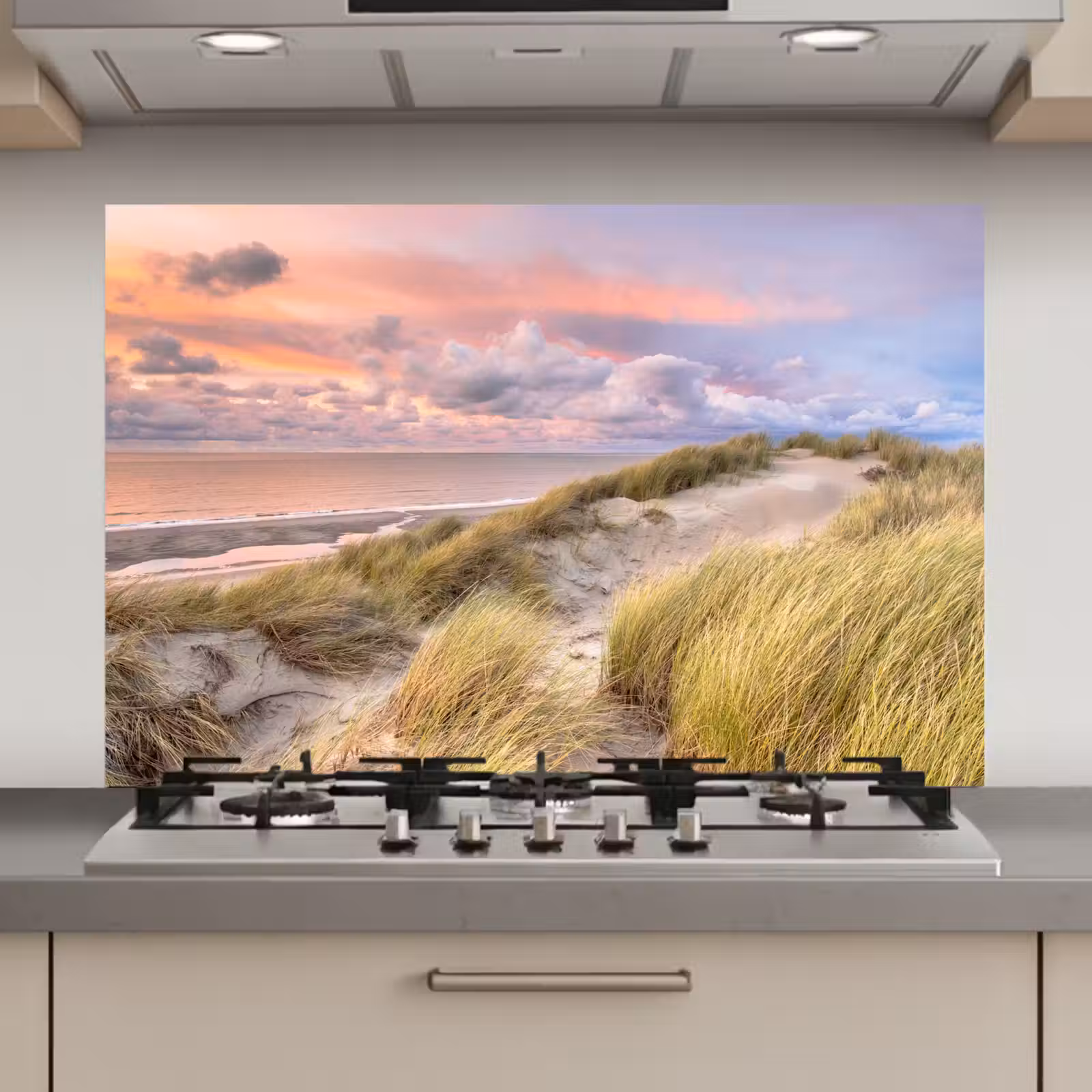 Spatscherm keuken - Strand - Zee - Duin - Zonsondergang — 1