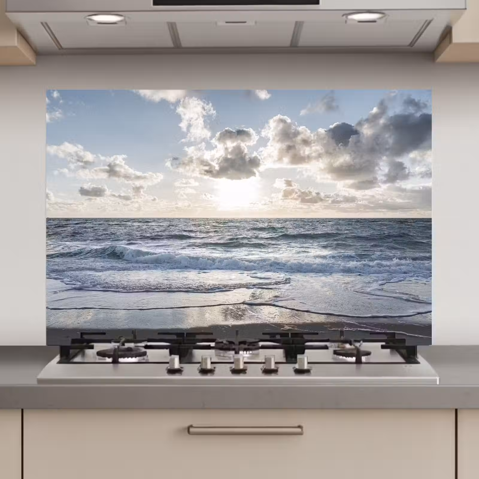 Spatscherm keuken - Zee - Wolken - Duitsland — 1