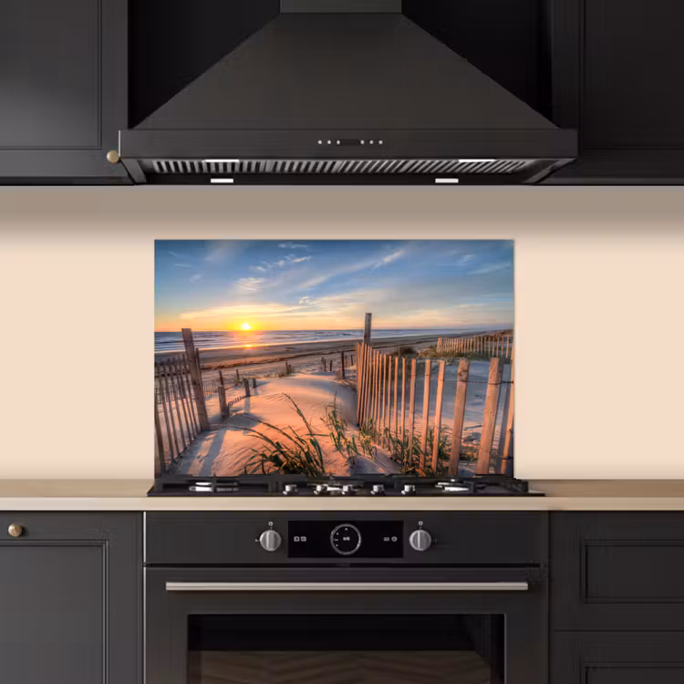 Spatscherm keuken - Strand - Zee - Duin - Zonsondergang - Landschap — 2