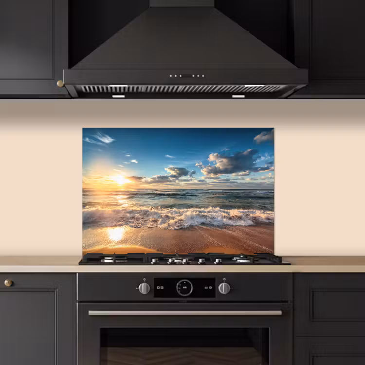 Spatscherm keuken - Strand - Zee - Zonsondergang — 2