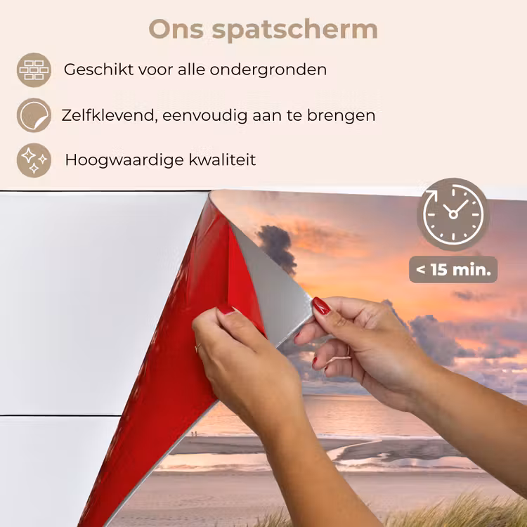 Spatscherm keuken - Zonsondergang - Duin - Strand - Planten - Zee — 4