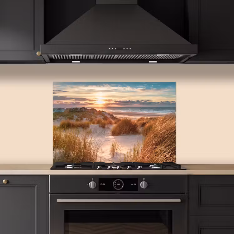 Spatscherm keuken - Duin - Planten - Zonsondergang - Strand - Zee — 2