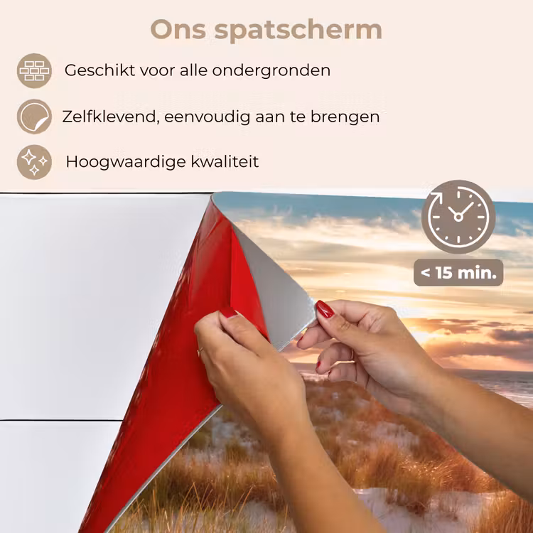 Spatscherm keuken - Duin - Planten - Zonsondergang - Strand - Zee — 4