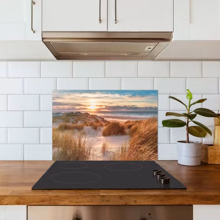 Spatscherm keuken - Duin - Planten - Zonsondergang - Strand - Zee — 6
