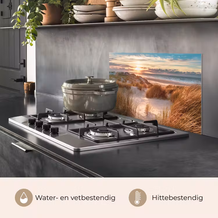 Spatscherm keuken - Duin - Planten - Zonsondergang - Strand - Zee — 7
