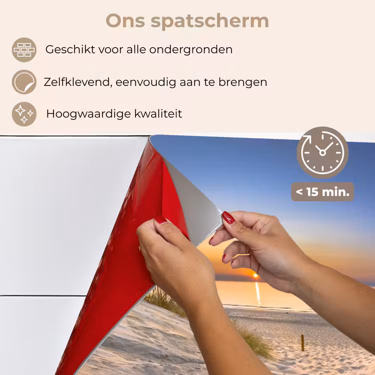 Spatscherm keuken - Duin - Zonsondergang - Horizon - Strand - Gras — 4