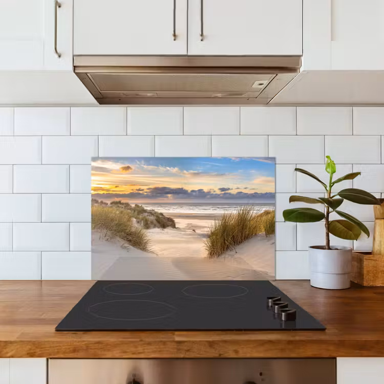 Spatscherm keuken - Strand - Duin - Gras - Zonsondergang - Zee — 6