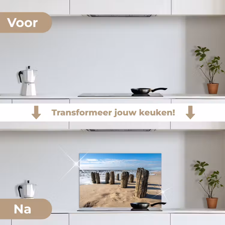 Spatscherm keuken - Zand - Strand - Paal - Water - Zomer — 3