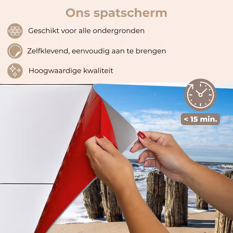 Spatscherm keuken - Zand - Strand - Paal - Water - Zomer — 4