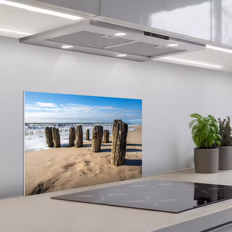Spatscherm keuken - Zand - Strand - Paal - Water - Zomer — 5
