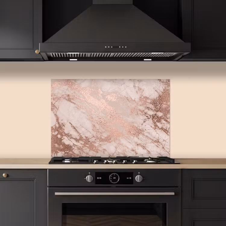 Spatscherm keuken - Marmer - Roze - Luxe - Marmerlook - Glitter - Design — 2