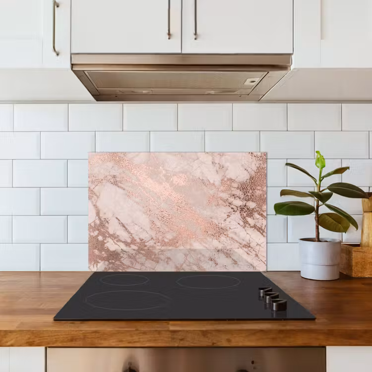 Spatscherm keuken - Marmer - Roze - Luxe - Marmerlook - Glitter - Design — 6