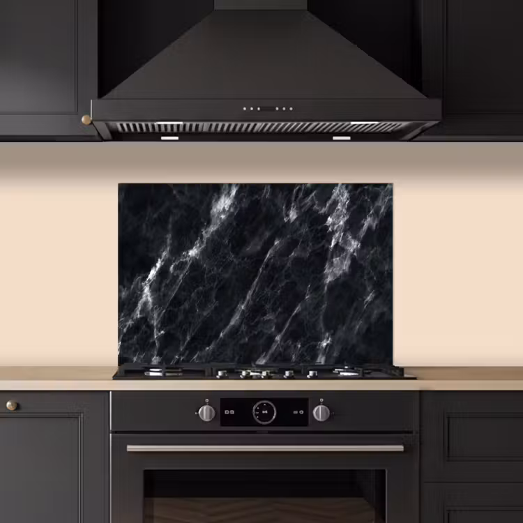 Spatscherm keuken - Marmer - Zwart - Luxe — 2