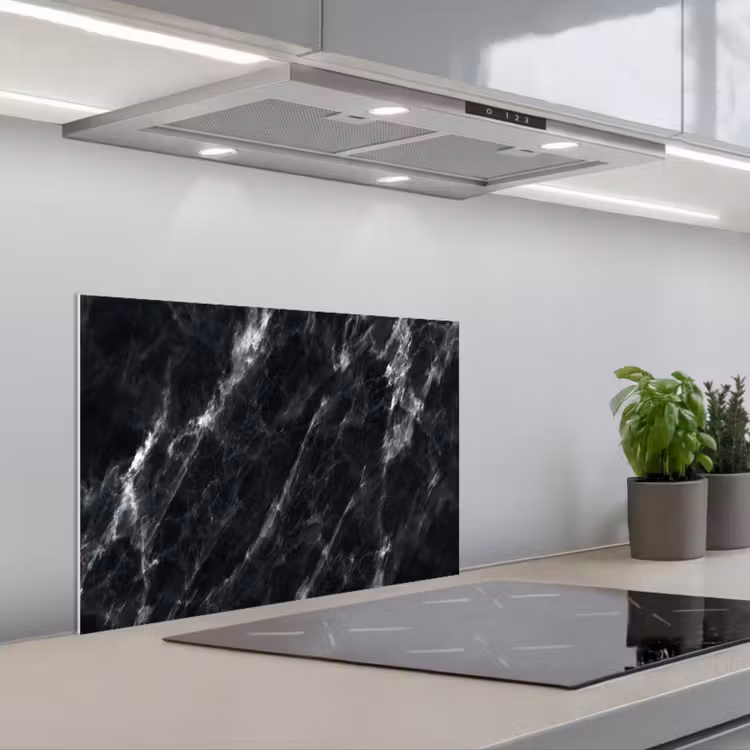 Spatscherm keuken - Marmer - Zwart - Luxe — 5