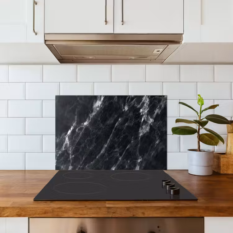 Spatscherm keuken - Marmer - Zwart - Luxe — 6