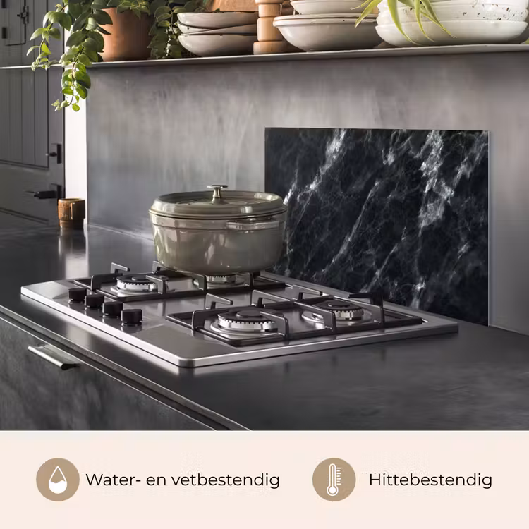 Spatscherm keuken - Marmer - Zwart - Luxe — 7