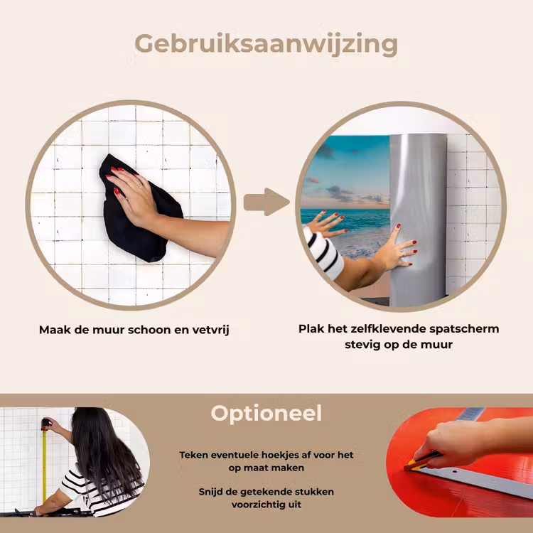 Spatscherm keuken - Zonsondergang - Strand - Zee - Zomer - Blauw — 8