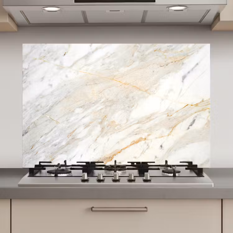 Spatscherm keuken - Zwart-wit foto van marmer — 1