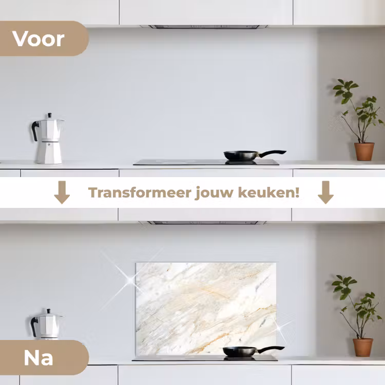 Spatscherm keuken - Zwart-wit foto van marmer — 3