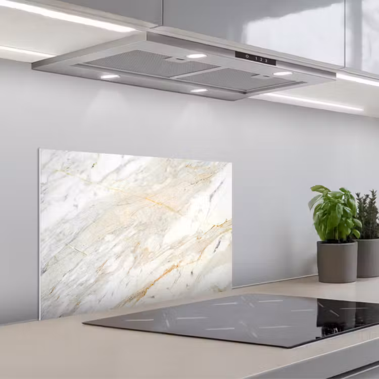Spatscherm keuken - Zwart-wit foto van marmer — 5