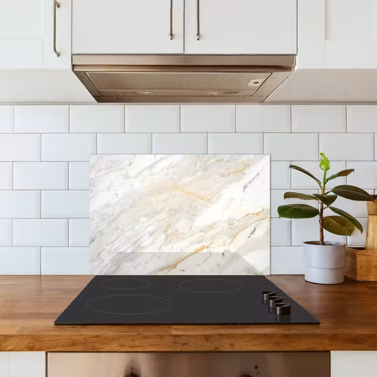 Spatscherm keuken - Zwart-wit foto van marmer — 6