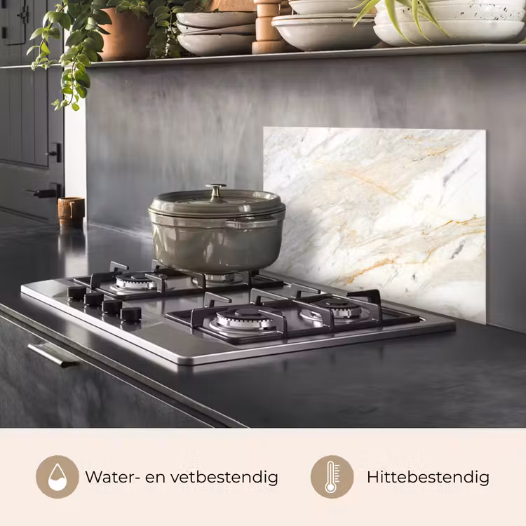 Spatscherm keuken - Zwart-wit foto van marmer — 7