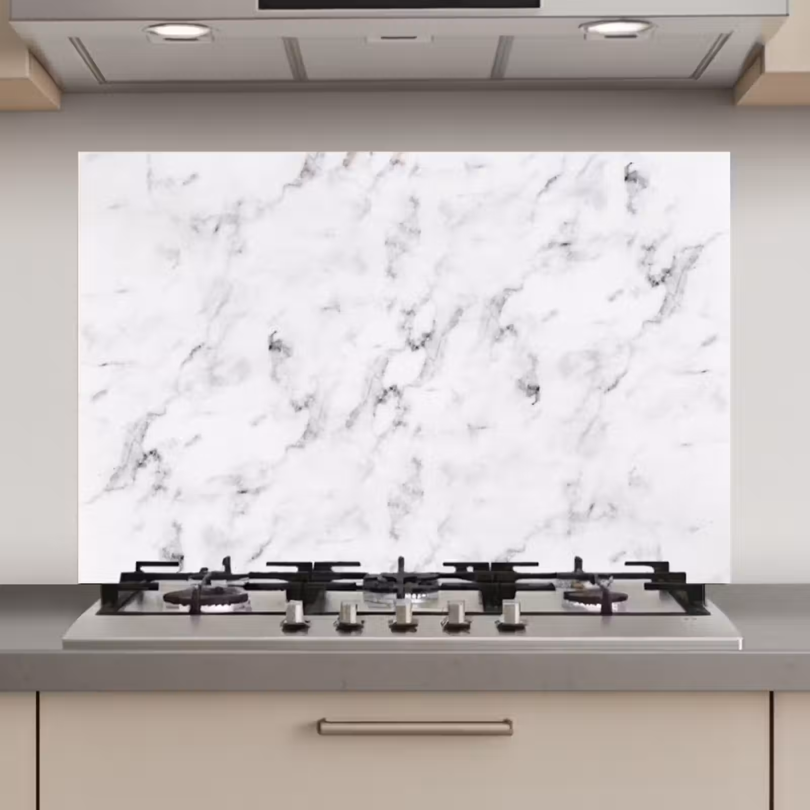 Spatscherm keuken - Marmer - Luxe - Wit - Grijs - Marmerlook — 1