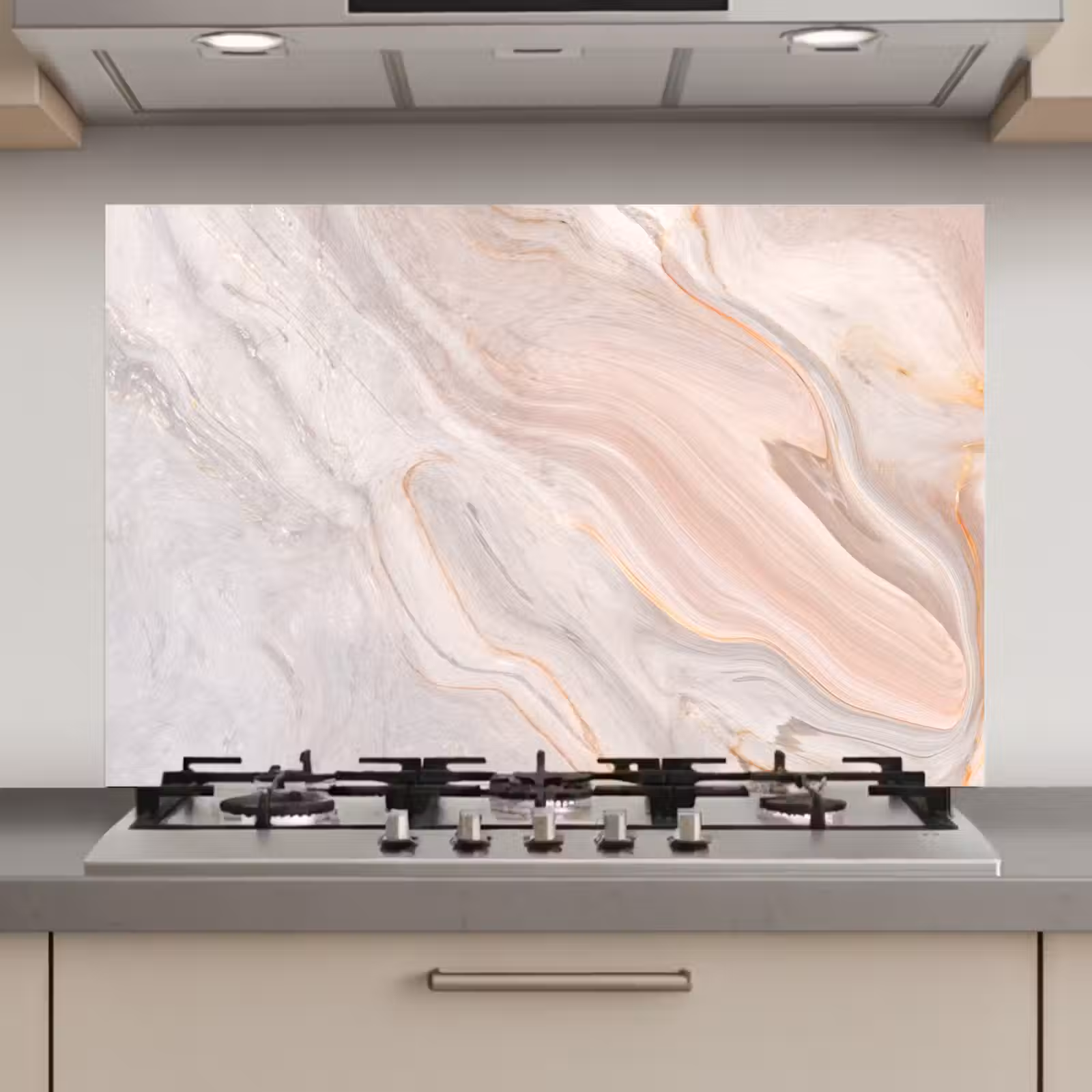 Spatscherm keuken - Marmer - Patroon - Pastel - Abstract - Marmerlook - Luxe — 1