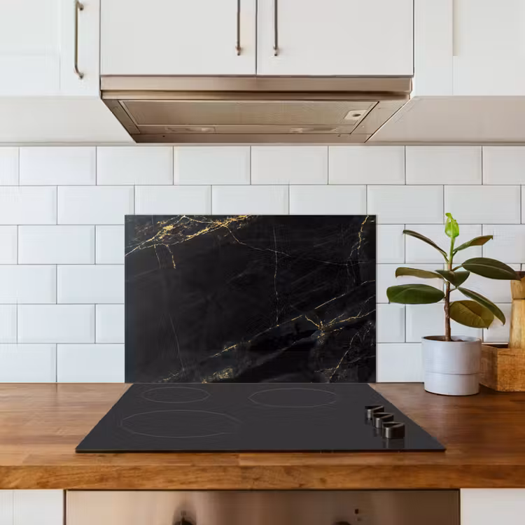 Spatscherm keuken - Marmer look - Luxe - Zwart - Goud — 6