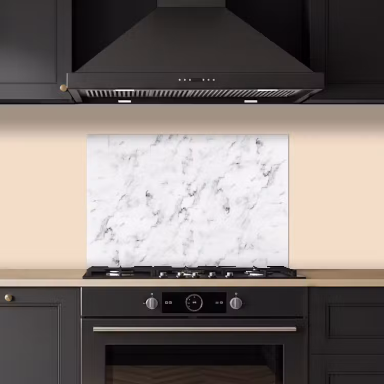 Spatscherm keuken - Marmer - Luxe - Wit - Grijs - Marmerlook — 2
