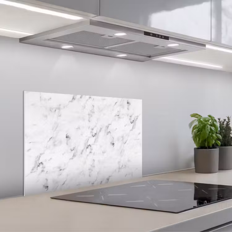 Spatscherm keuken - Marmer - Luxe - Wit - Grijs - Marmerlook — 5