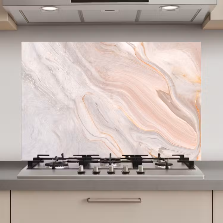 Spatscherm keuken - Marmer - Patroon - Pastel - Abstract - Marmerlook - Luxe — 1
