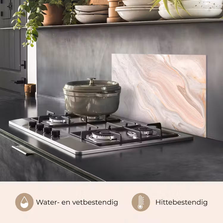 Spatscherm keuken - Marmer - Patroon - Pastel - Abstract - Marmerlook - Luxe — 7