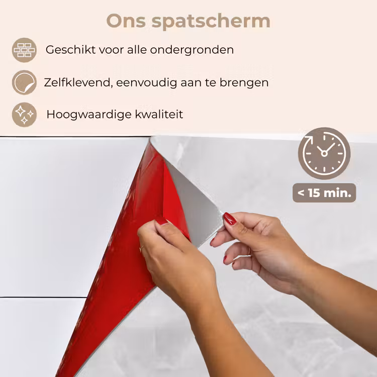Spatscherm keuken - Marmer - Steen - Wit - Grijs - Marmerlook — 4