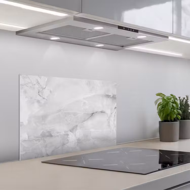 Spatscherm keuken - Marmer - Steen - Wit - Grijs - Marmerlook — 5