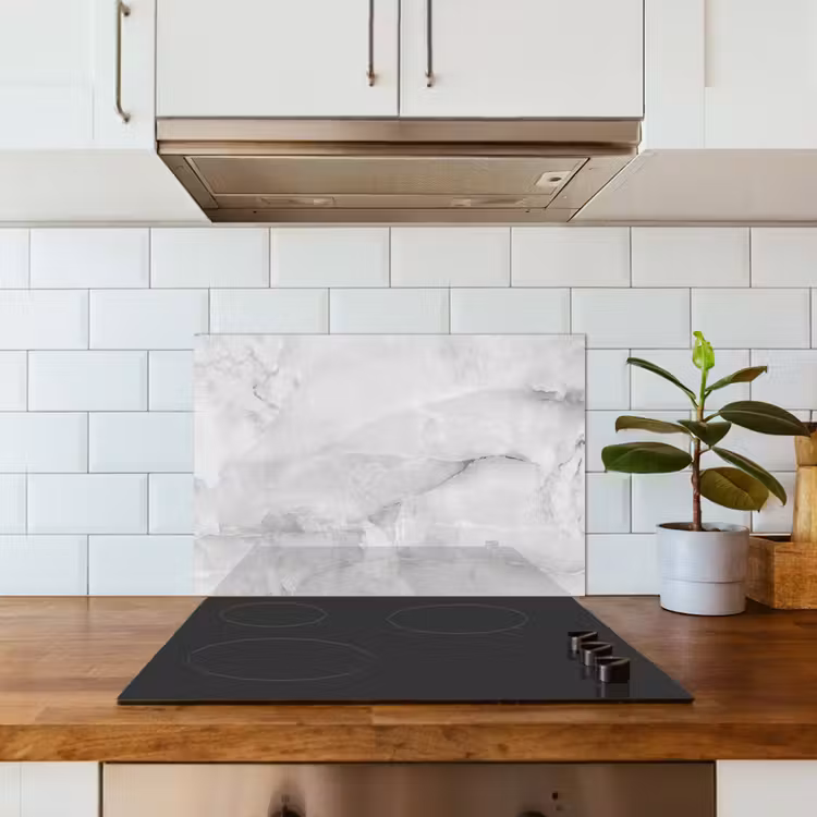 Spatscherm keuken - Marmer - Steen - Wit - Grijs - Marmerlook — 6